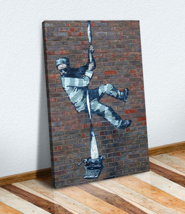 BANKSY READING JAIL PRISONER GRAFFITI CANVAS WALL ART PRINT ARTWORK DEEP FRAMED