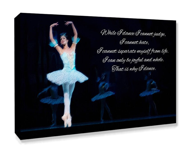 Canvas Wall Art - Ballerina Quote Artwork | 30mm Deep Frame | Handmade UK Print