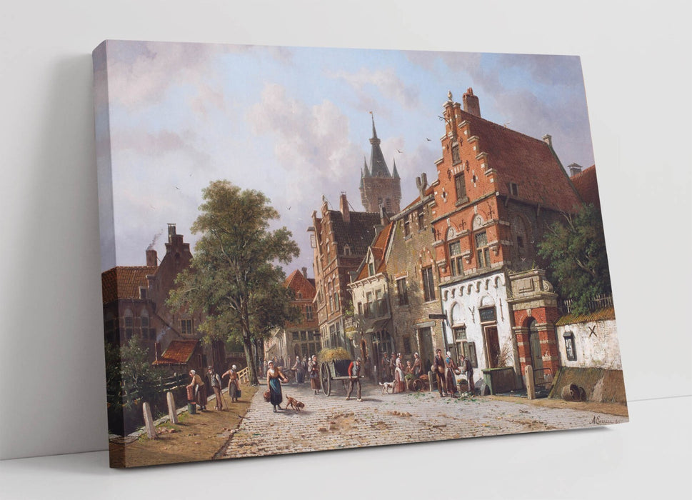 Canvas Wall Art - Adrianus Eversen View In Delft | Handmade Decorative Print