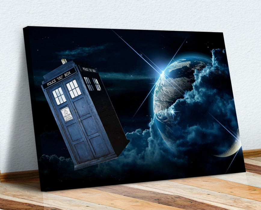 Doctor Who Canvas Art – Handmade Tardis Wall Decor | Premium Varnish Finish