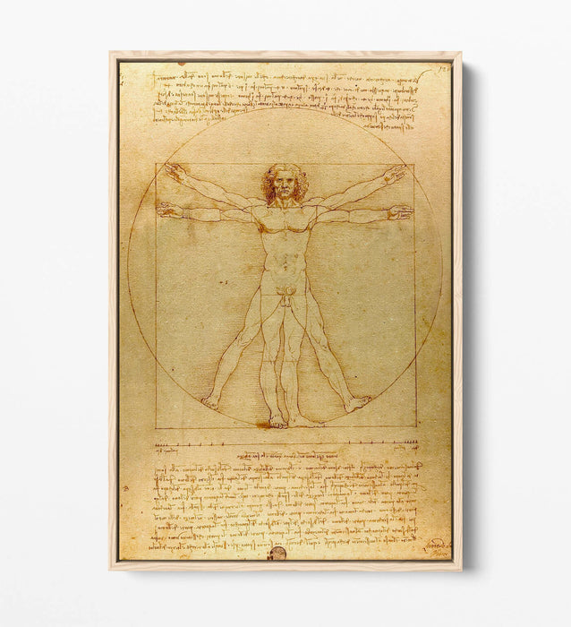 Vitruvian Man Canvas Art - Premium Float Effect Canvas Wall Art with MDF Frame