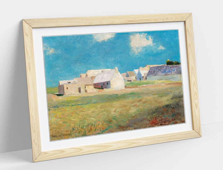Framed Wall Art - Odilon Redon Breton Village Print | Handmade UK Woodgrain Frame
