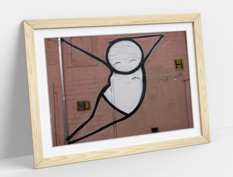 Framed Graffiti Art – Stick Man Poster with Pole Dancer Print | Urban Wall Decor