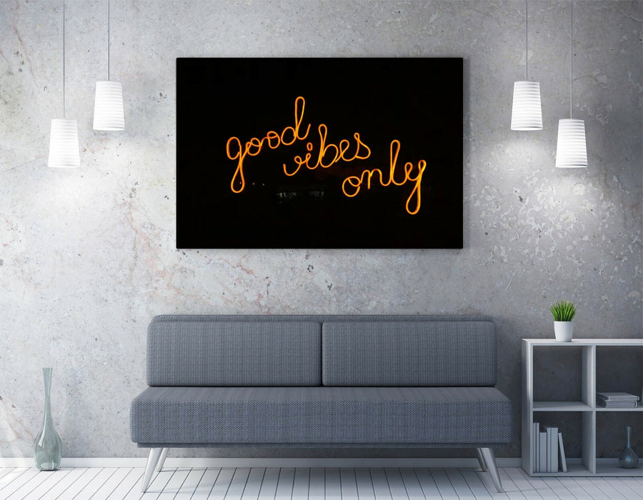 Neon Sign Wall Art – Orange Neon Sign Decor Canvas Print With Premium Varnish Finish