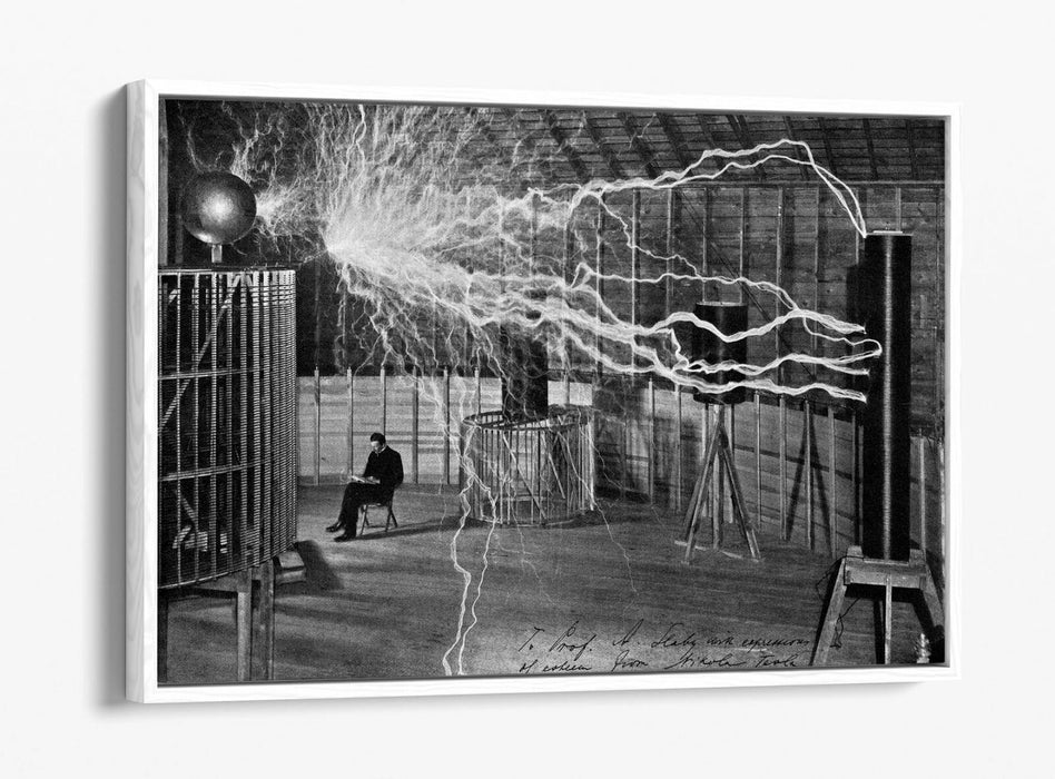 Canvas Wall Art - Nikola Tesla Faraday Cage Float Effect | Handmade Premium Print