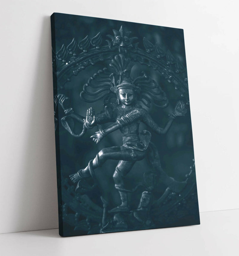 Canvas Wall Art – Dancing Shiva Artwork | 30mm Deep Frame | Handmade Spiritual Print
