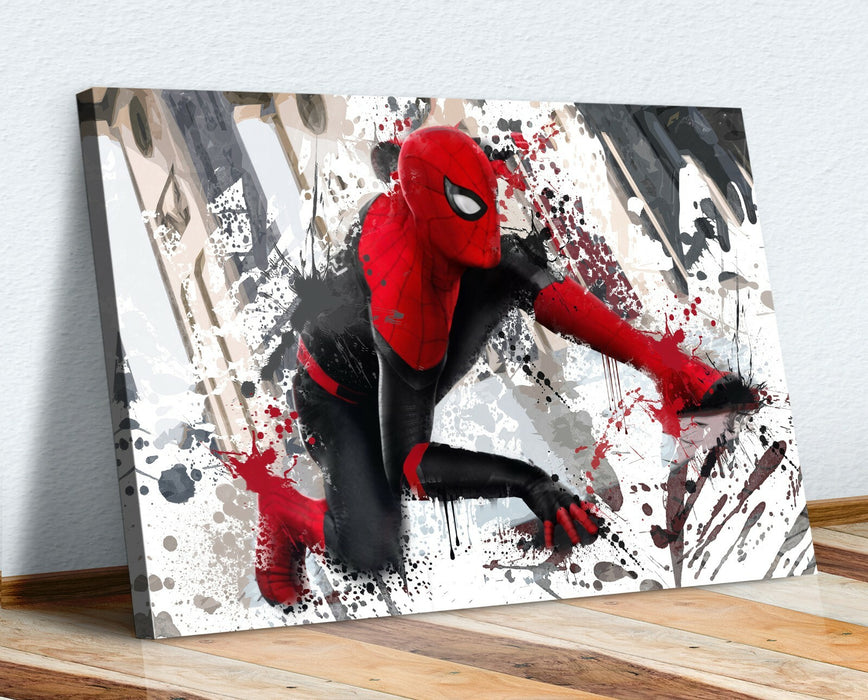 Spider Man Canvas Art – Marvel Superhero Wall Print for Kids Bedroom Decor
