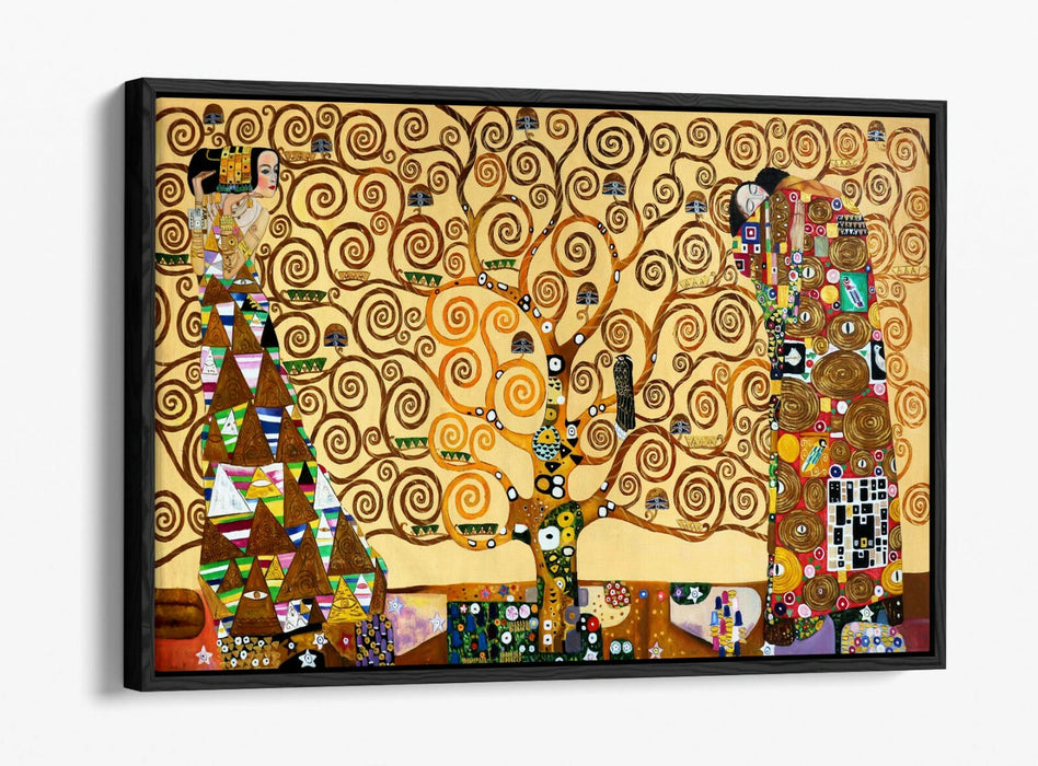 GUSTAV KLIMT THE TREE OF LIFE -FLOAT EFFECT CANVAS WALL ART PIC PRINT- ORANGE