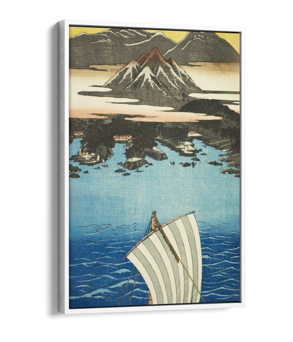 UTAGAWA HIROSHIGE, MOUNT INASA IN NAGASAKI -FLOAT EFFECT CANVAS WALL ART PRINT