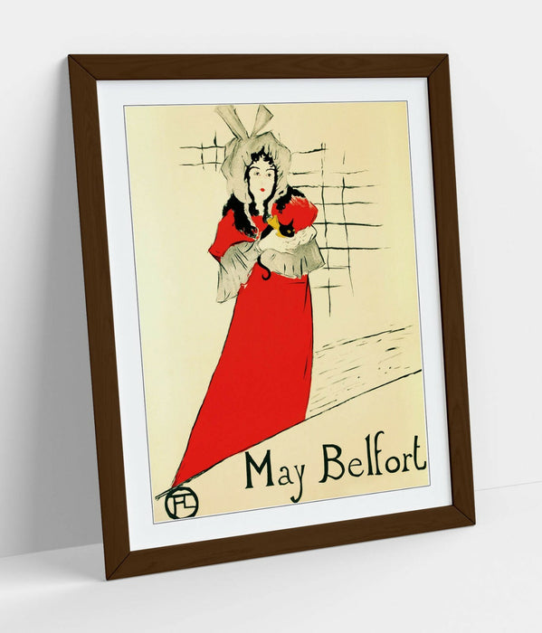 Henri de Toulouse Lautrec Poster – Framed Art Print With Woodgrain Frame, Ready To Hang