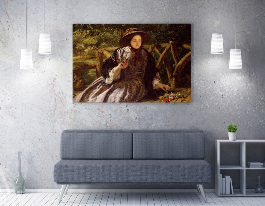 WILLIAM POWELL FRITH, GARDEN FLOWERS -CANVAS WALL ART PICTURE PRINT