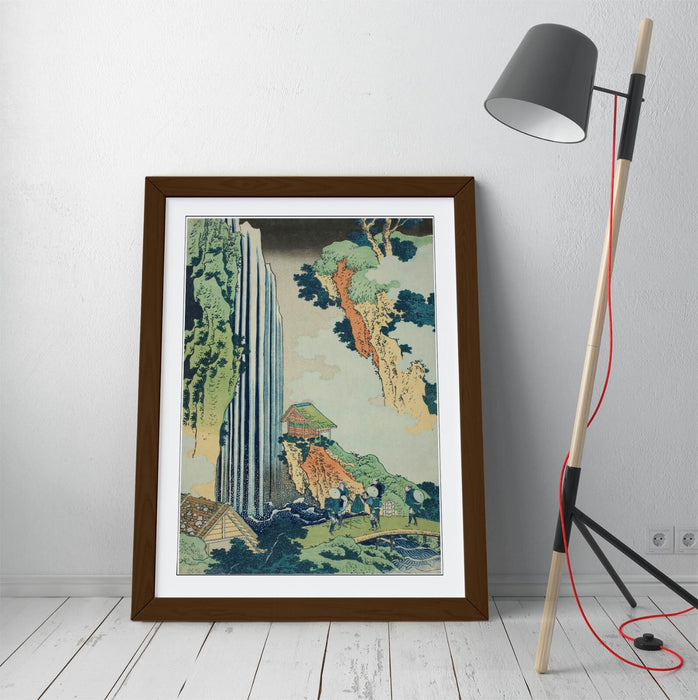 Framed Wall Art – Hokusai Painting Print Ono Falls | Handmade Japanese Decor