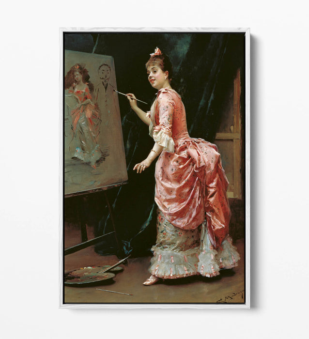 Canvas Wall Art Raimundo Madrazo Mischief Model | Handmade Float Effect Canvas Print