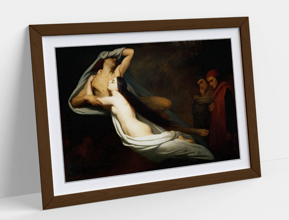 Framed Art Poster - 'Ary Scheffer, The Ghosts of Paolo and Francesca' Wall Art Print, UK Made