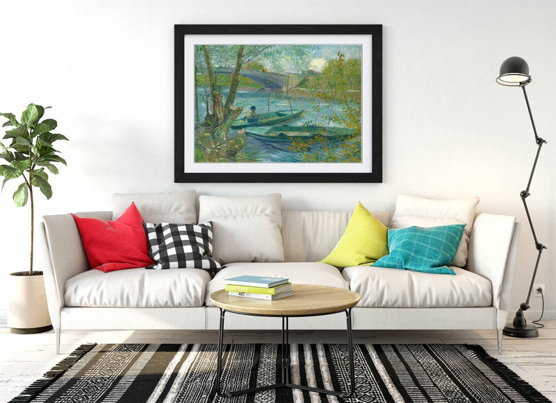 Framed Wall Art – Vincent Van Gogh Print With Woodgrain Frame & Matte Paper