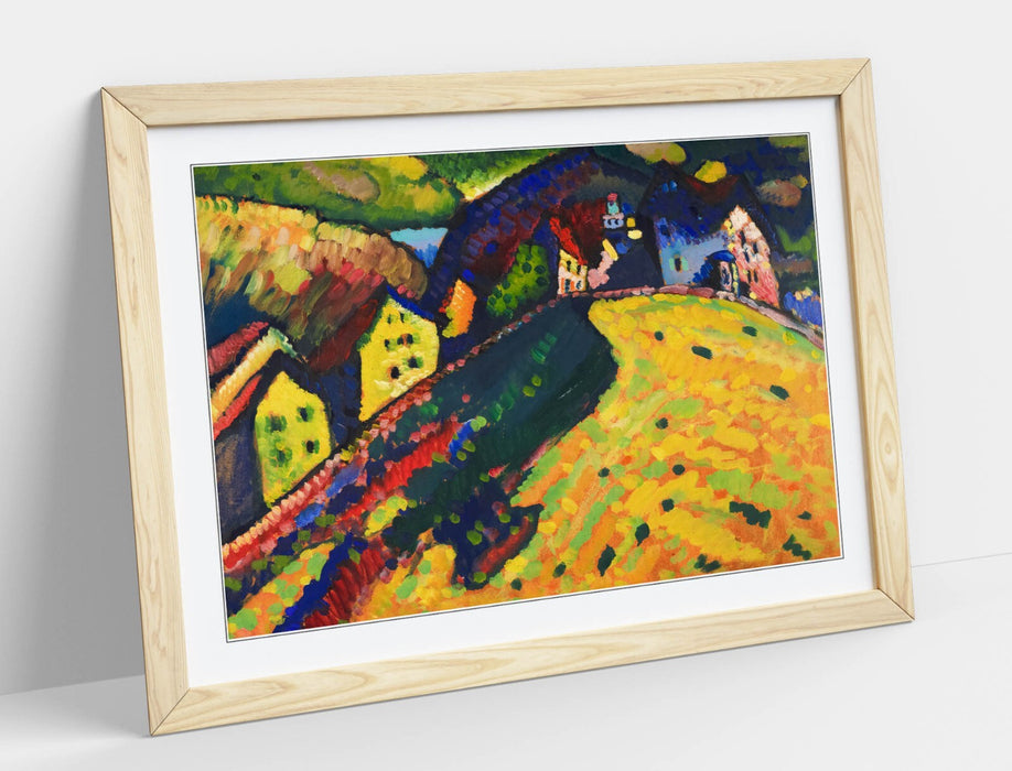Framed Wall Art - Kandinsky Houses at Murnau Poster | Handmade UK Woodgrain Frame
