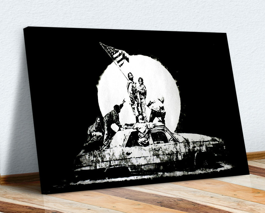 BANKSY CANVAS WALL ART PRINT ARTWORK GRAFFITI - Flags iconic