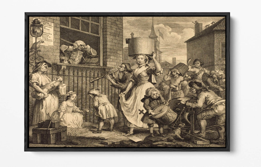 WILLIAM HOGARTH, THE ENRAGED MUSICIAN -FLOAT EFFECT CANVAS WALL ART PRINT