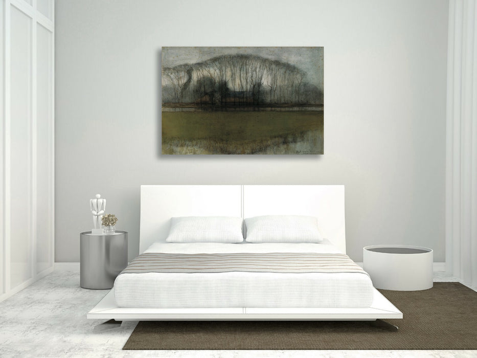 CANVAS WALL ART ARTWORK FRAMED PAINTING PRINT Piet Mondrian Line of Trees Marshy