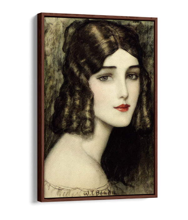 Float Effect Canvas Art | Handmade Girl With Curls Print on 30mm Deep Frame Canvas