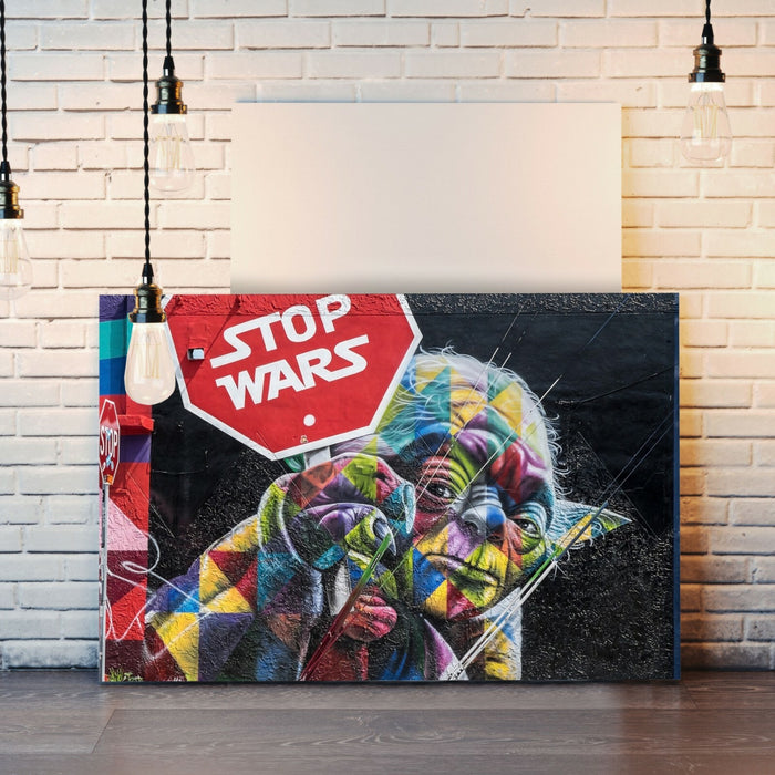 STAR WARS YODA STOP WARS ANTI WAR CANVAS WALL ART PRINT ARTWORK FRAMED POSTER