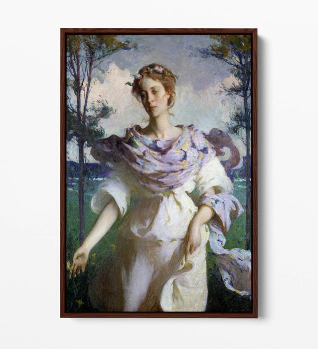 FRANK W. BENSON, SUMMER -FLOAT EFFECT CANVAS WALL ART PICTURE PRINT