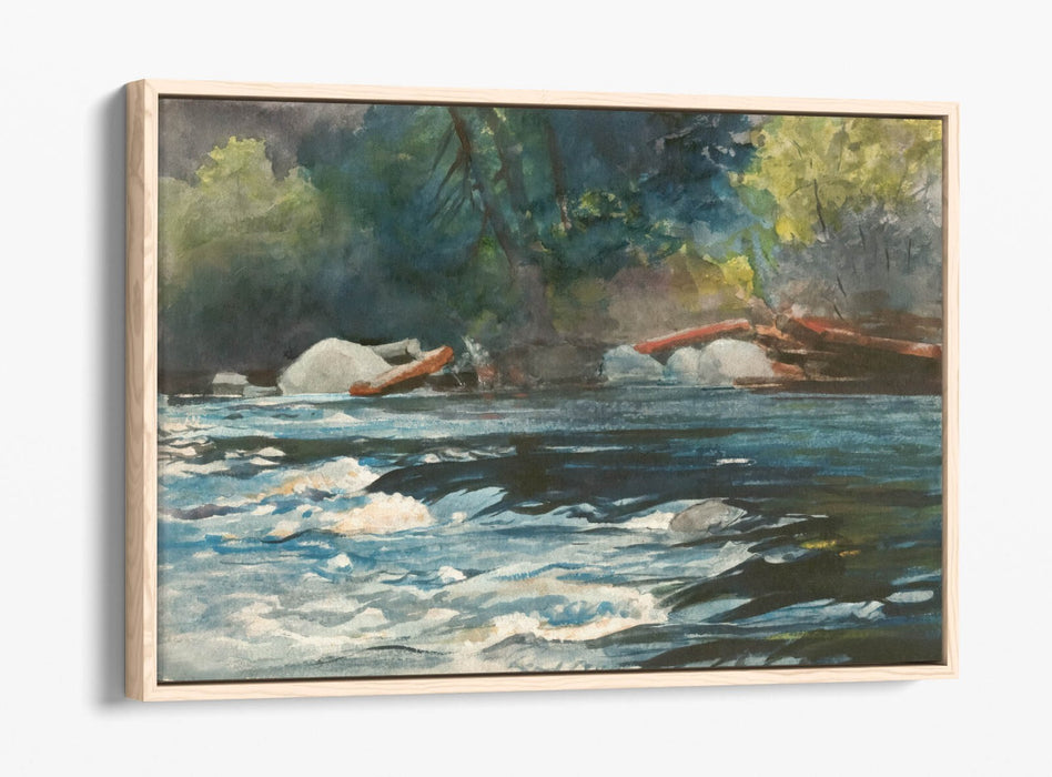 Canvas Wall Art - Winslow Homer The Rapids Hudson River Float Effect Print
