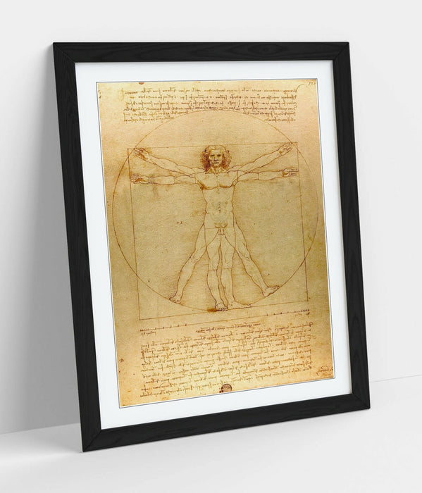 Vitruvian Man Poster – Leonardo Da Vinci Art Framed Vintage Wall Print