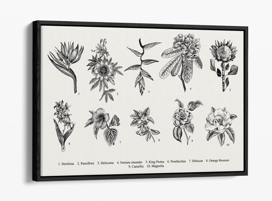 Canvas Wall Art - Flower Wall Decor With Float Effect Frame | Handmade UK Art