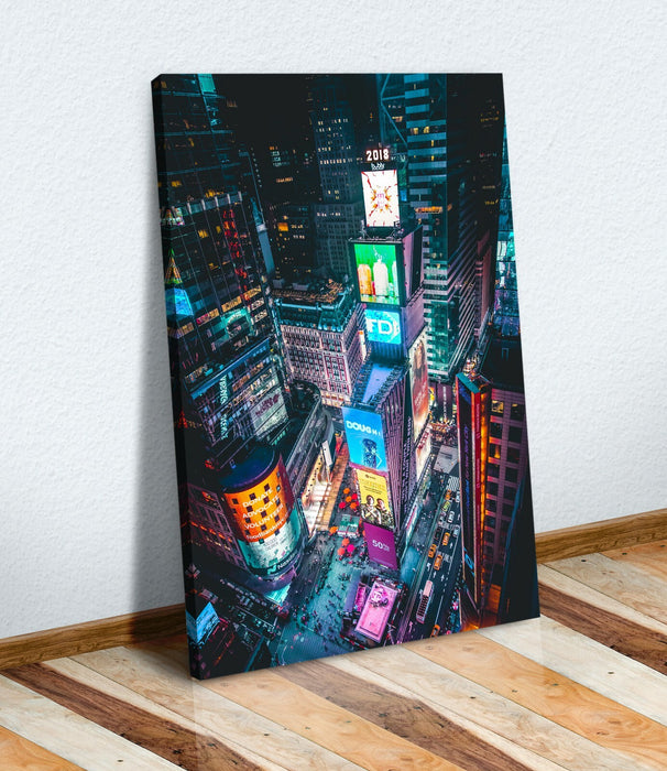 Canvas Wall Art – Times Square Artwork | 30mm Deep Frame | Premium Varnish Finish