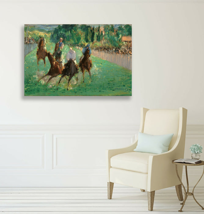 Canvas Wall Art - Edouard Manet At the Races Artwork | Premium Horse Racing Print
