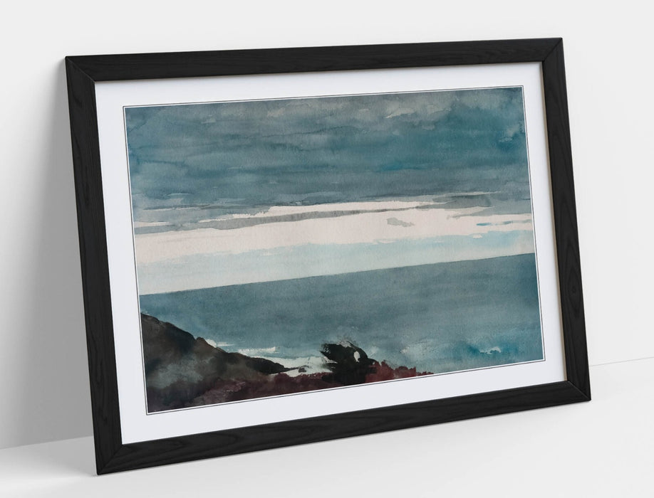 Framed Wall Art Poster - Winslow Homer Print With Wood Grain Frame, UK Handmade