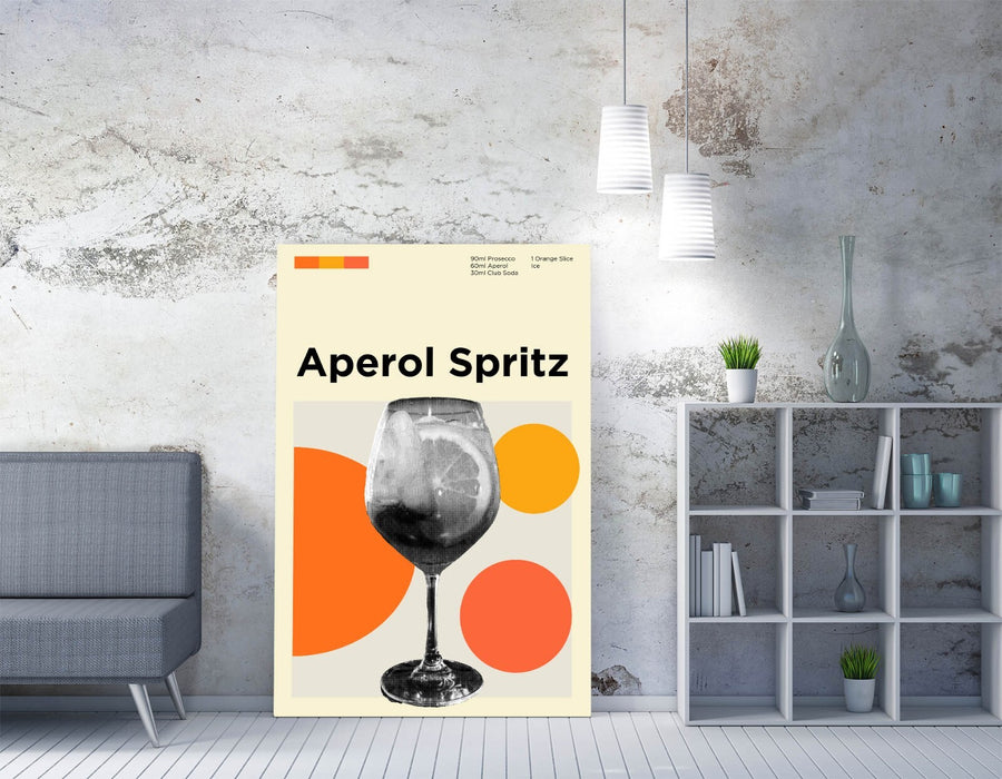 Aperol Spritz Poster - Funky Home Decor Canvas Wall Art With Premium Varnish Finish