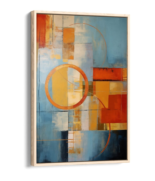 Float Effect Canvas Art – Blue Red Abstract Print | Premium MDF Frame, Ready To Hang