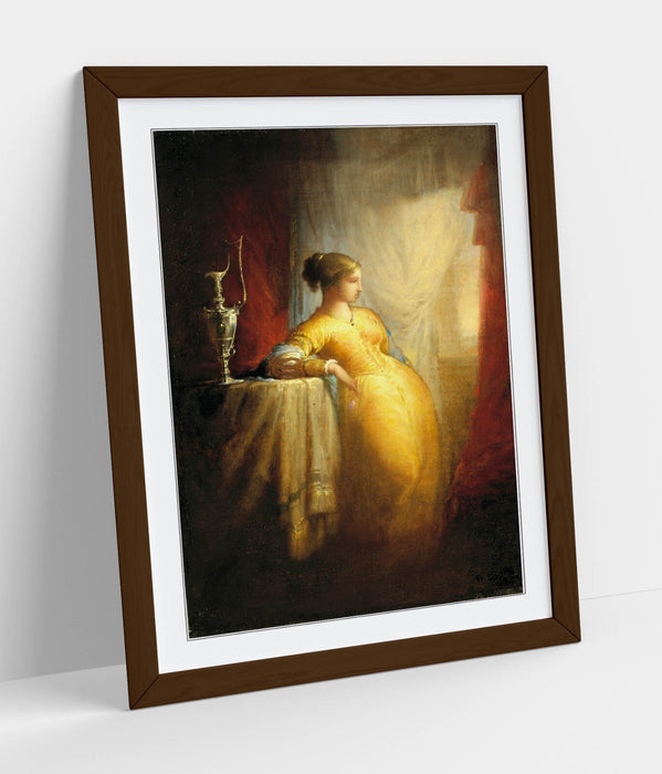 Framed Wall Art - At The Window By William Rimmer | Handmade UK Woodgrain Frame