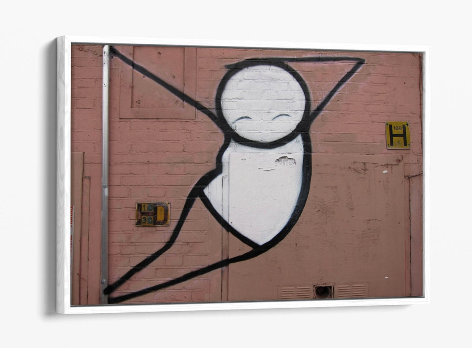 Canvas Art Print - Stick Man Graffiti Wall Art | Float Effect Canvas Decor