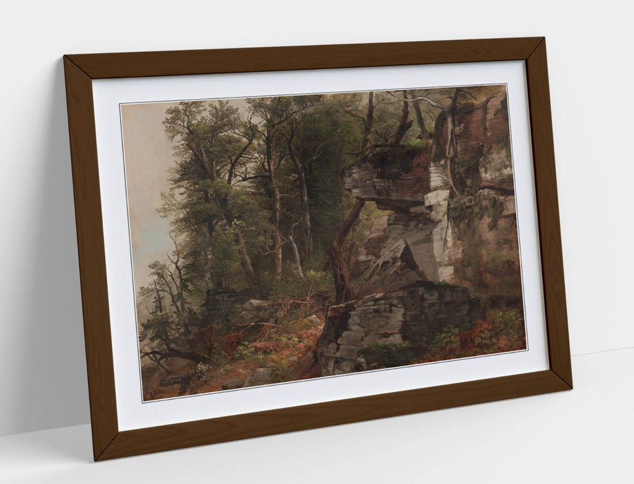 Framed Wall Art - Trees On Rocky Hillside Painting | Handmade UK Art Print
