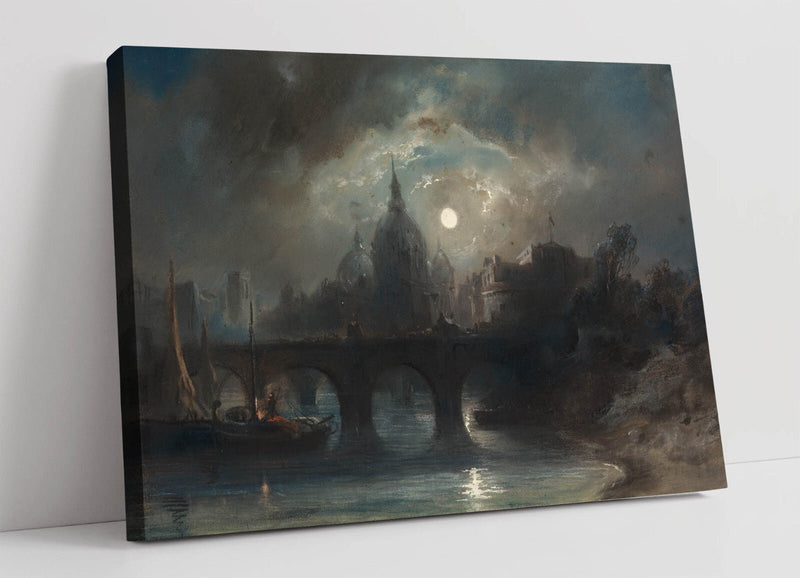Canvas Wall Art – Handmade City Night Painting on Premium Archival Grade Canvas