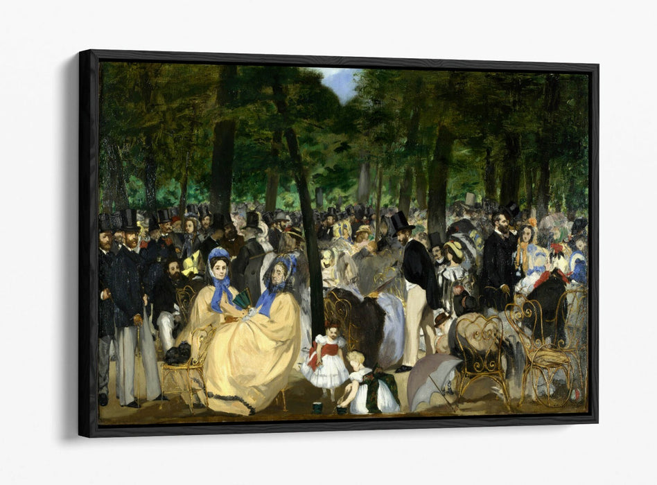 Float Effect Canvas Art – Edouard Manet Music In The Tuileries Premium Print With MDF Frame