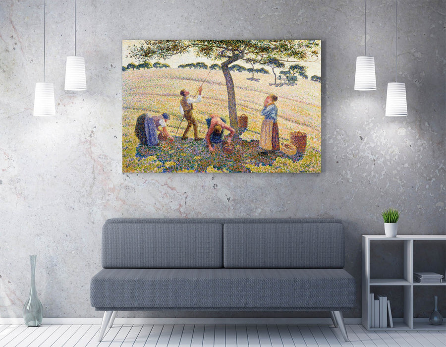 Canvas Wall Art - Apple Harvest Painting by Camille Pissarro | Premium Varnish Finish