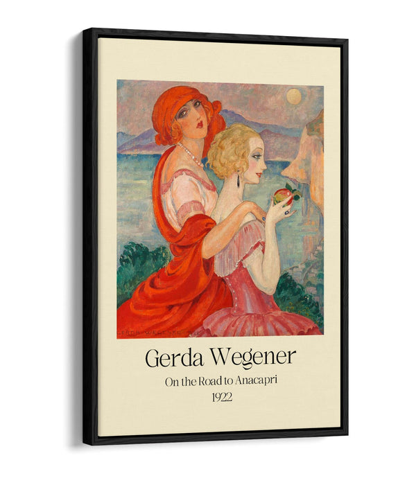 Float Effect Canvas Art - Gerda Wegener Road To Anacapri Poster With Premium Varnish Finish