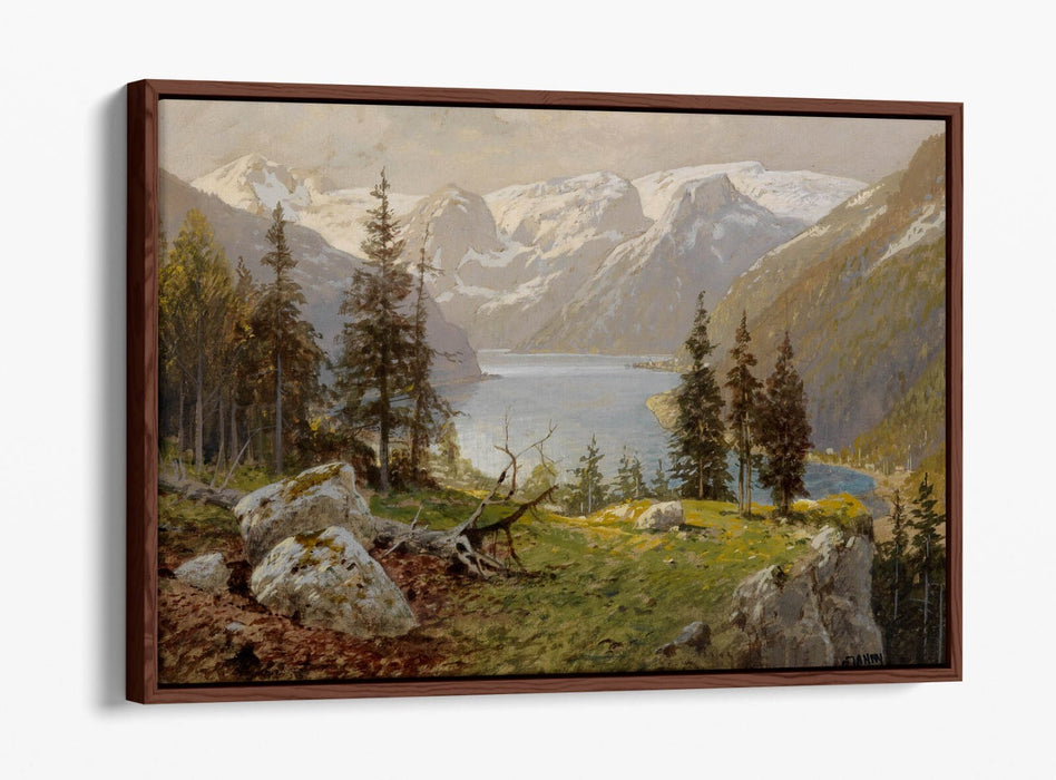 Canvas Wall Art - GEORG JANNY Hallstatt Lake Float Effect Canvas Print