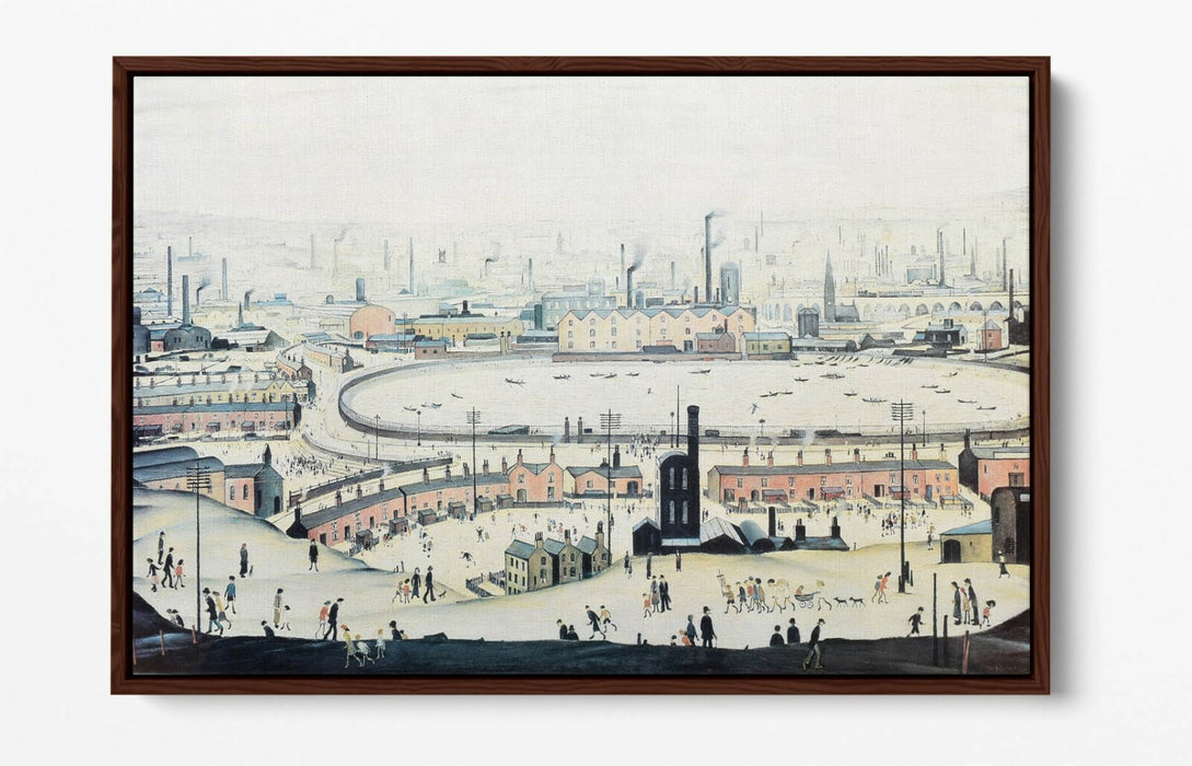 LS LOWRY THE POND -FLOAT EFFECT CANVAS WALL ART PIC PRINT- GREY