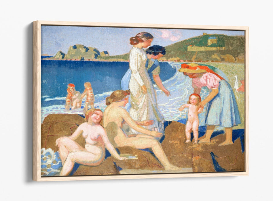MAURICE DENIS, BATHERS IN PERROS -FLOAT EFFECT CANVAS WALL ART PRINT