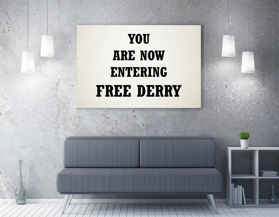 FREE DERRY CORNER, DERRY GIRLS -CANVAS WALL ART PRINT ARTWORK DEEP FRAME