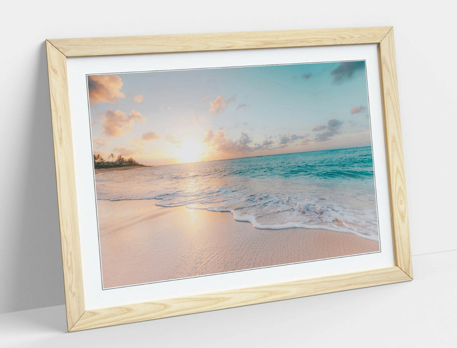 Framed Poster Art - Peaceful Beach Print | Handmade Wall Art Prints UK Made
