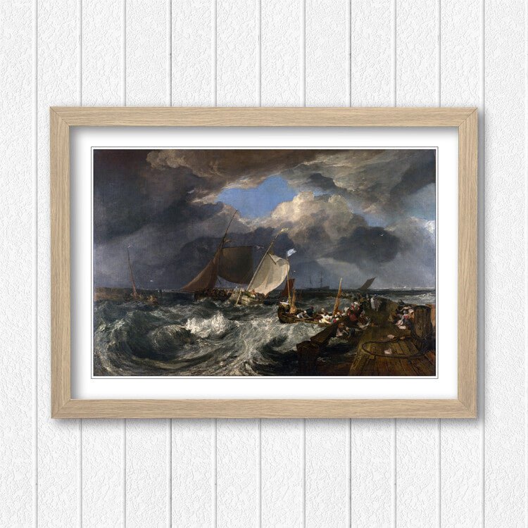 Turner Calais Pier Poster – Framed Art Print With Wood Grain Frame & Archival Ink