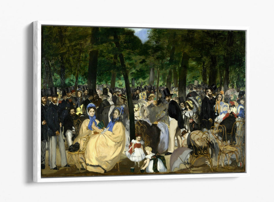 Float Effect Canvas Art – Edouard Manet Music In The Tuileries Premium Print With MDF Frame
