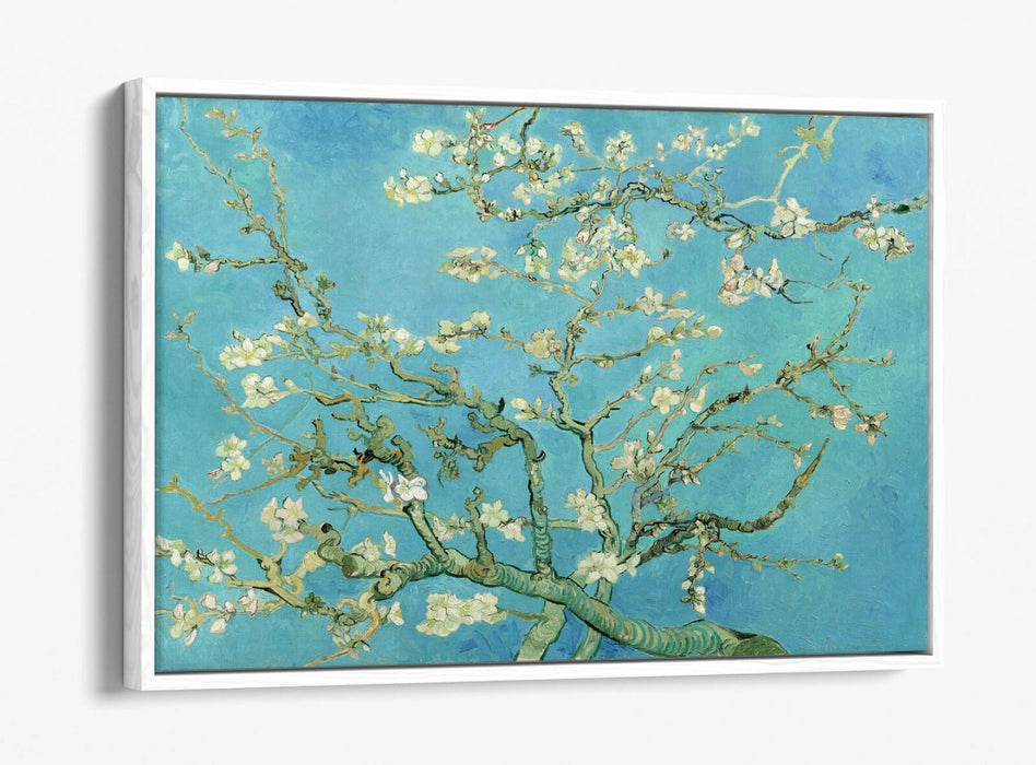 VINCENT VAN GOGH ALMOND BLOSSOM TEAL -FLOAT EFFECT CANVAS WALL ART PIC PRINT