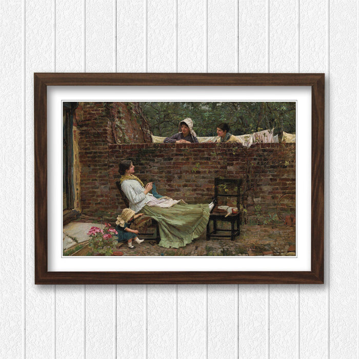 JOHN WILLIAM WATERHOUSE GOSSIP FRAMED ART POSTER PAINTING PRINT 4 SIZES
